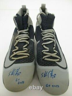Starlin Castro New York Yankees signed game used baseball cleats / spikes COA