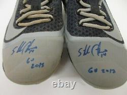 Starlin Castro New York Yankees signed game used baseball cleats / spikes COA