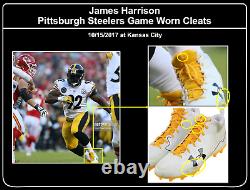 Steelers James Harrison Game Used Worn Cleats 2017 STEELERS RECORD SACK