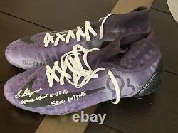 Sterling Shepard 2018 NY Giants Autographed Game Used Custom Cleats Shepard COA