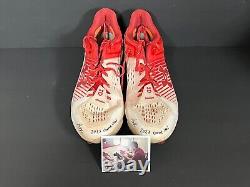 Thomas Saggese Cardinals Auto Signed 2023 Game Used Cleats Beckett Witness