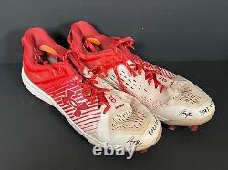 Thomas Saggese Cardinals Auto Signed 2023 Game Used Cleats Beckett Witness