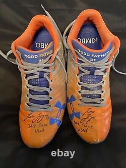 Todd Frazier Autographed 2019 NEW YORK METS Game Used Cleats With Inscription