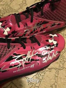 Tommy Hunter Game Used Autographed Cleats Orioles Rangers Phillies