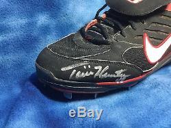 Torii Hunter Game Used Signed Cleat With COA