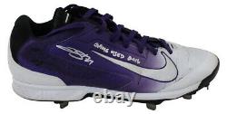Trevor Story Autographed Colorado Rockies Game Used 2016 Nike Cleat JSA 25179