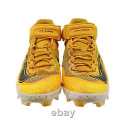 Victor Caratini Brewers Game Used Nike Huarache Yellow Cleats 11 (B)Caratini LOA