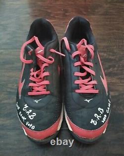 Victor Robles 2015 Game Used Mizuno Cleats Signed & Inscribed 4x Times ONYX COA