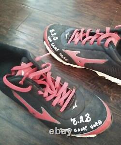 Victor Robles 2015 Game Used Mizuno Cleats Signed & Inscribed 4x Times ONYX COA