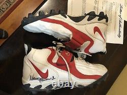 Warren Moon Game Worn Used Cleats Hall Of Fame COA PSA Autographed Signed 2x