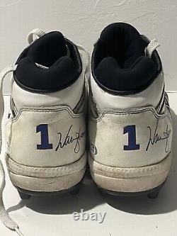 Warren Moon Houston Oilers Personalized Dual Autographed Game Used Cleats PSA