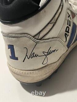 Warren Moon Houston Oilers Personalized Dual Autographed Game Used Cleats PSA