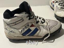 Warren Moon Houston Oilers Personalized Dual Autographed Game Used Cleats PSA