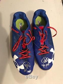 Wilson Contraras Chicago Cubs signed game used cleats