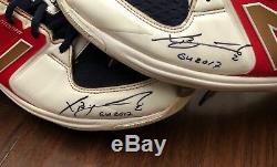 Xander Bogaerts 2017 GAME USED CLEATS game worn SIGNED auto RED SOX