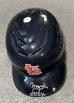 Yadier Molina St. Louis Cardinals Game Used Helmet 2010 Signed MLB Auth LOA Auto