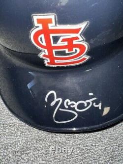 Yadier Molina St. Louis Cardinals Game Used Helmet 2010 Signed MLB Auth LOA Auto